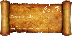 Cserna Tibor névjegykártya